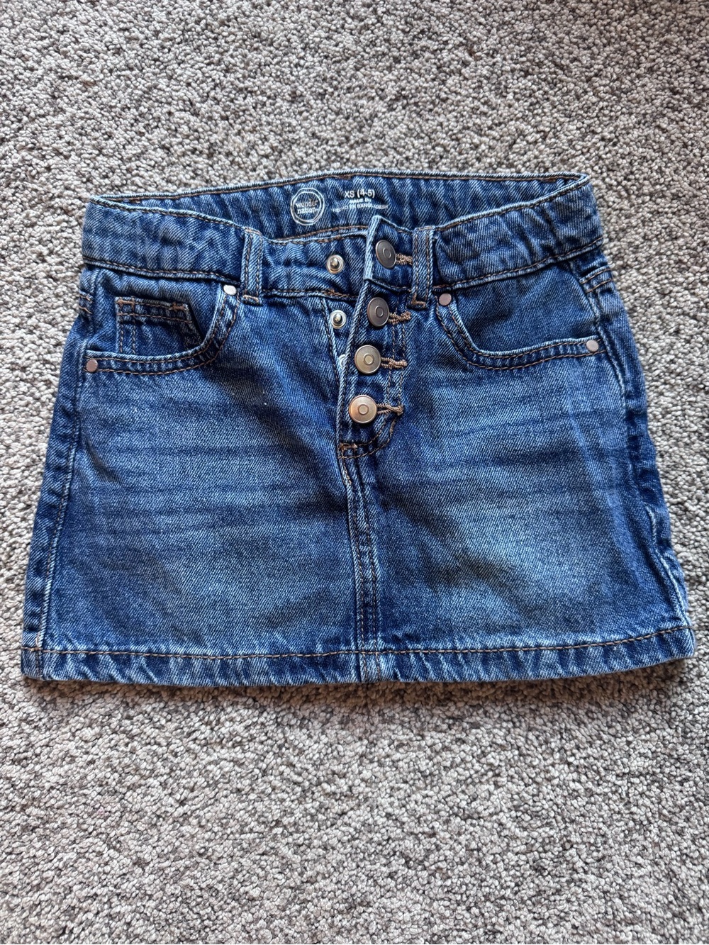 wonder nation Blue Denim Button-Front Mini Skirt